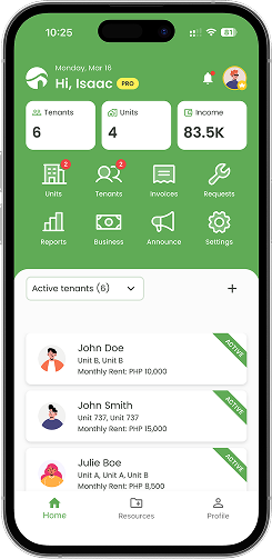 Rent payment tracking in the RentCircle app